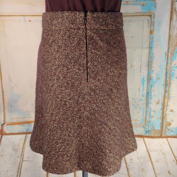 Theory wool texture lined pocket zipper skirt/ size 2 /maroon multi color - Picture 2 of 5